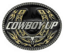 Cowboy Up Horseshoe buckle